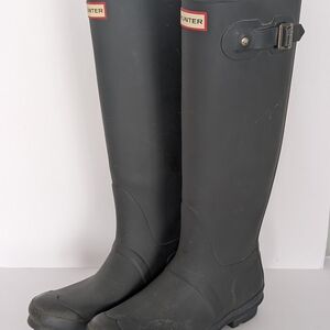 Hunter Black Tall Rain Boots